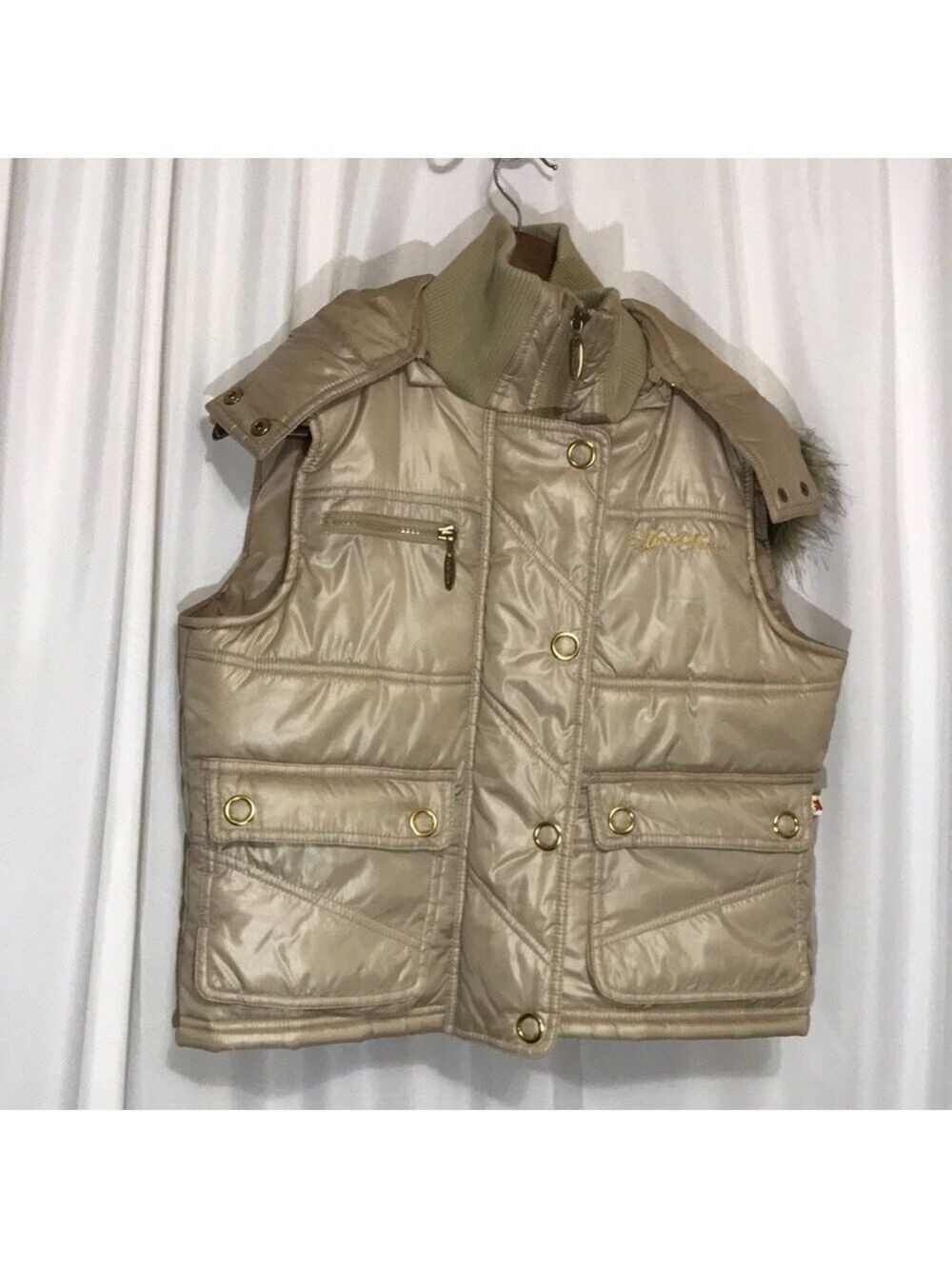 HOODED MECCA FEMME PUFFER VEST SZ SMALL
